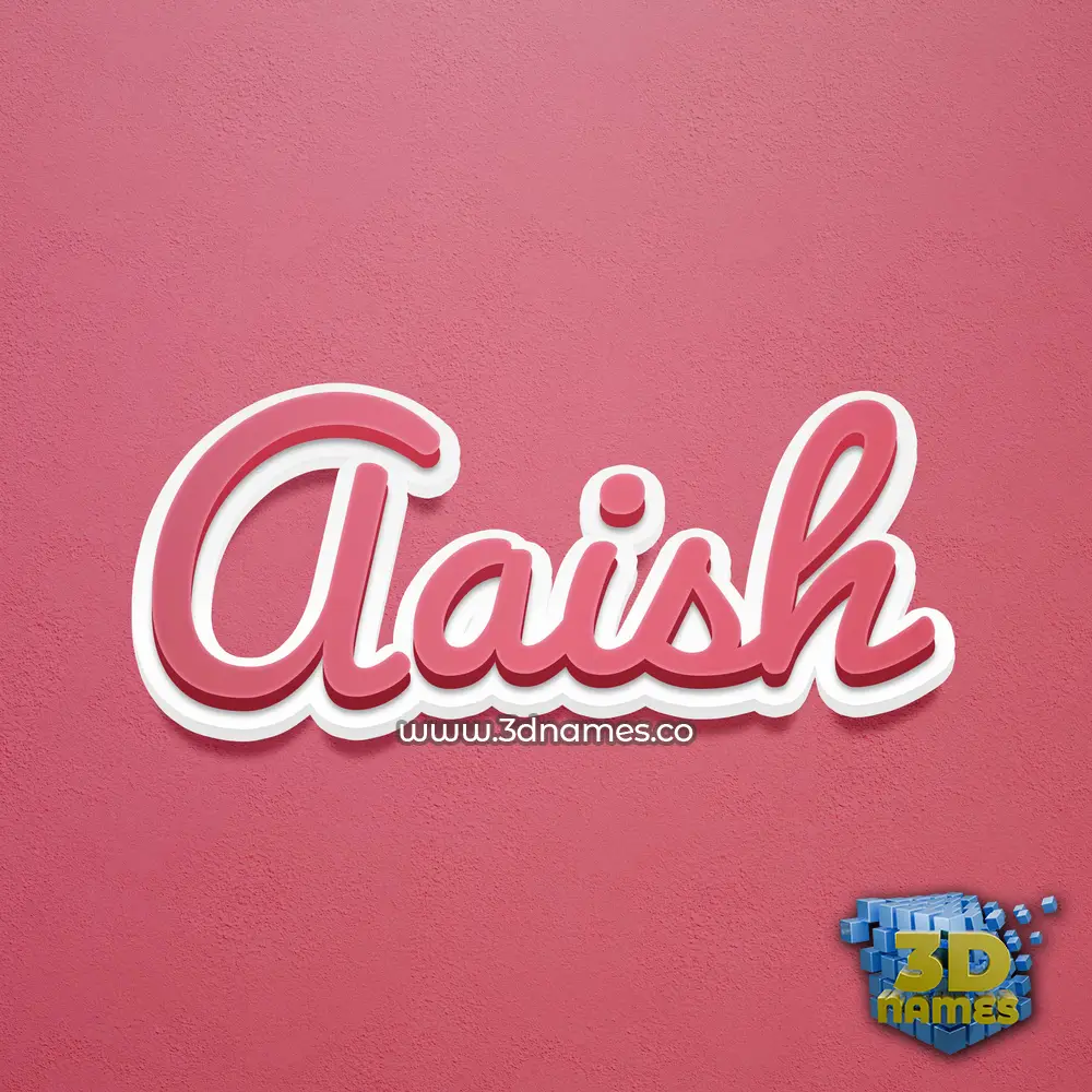 aaish in Red Scribble style - 3D name wallpaper