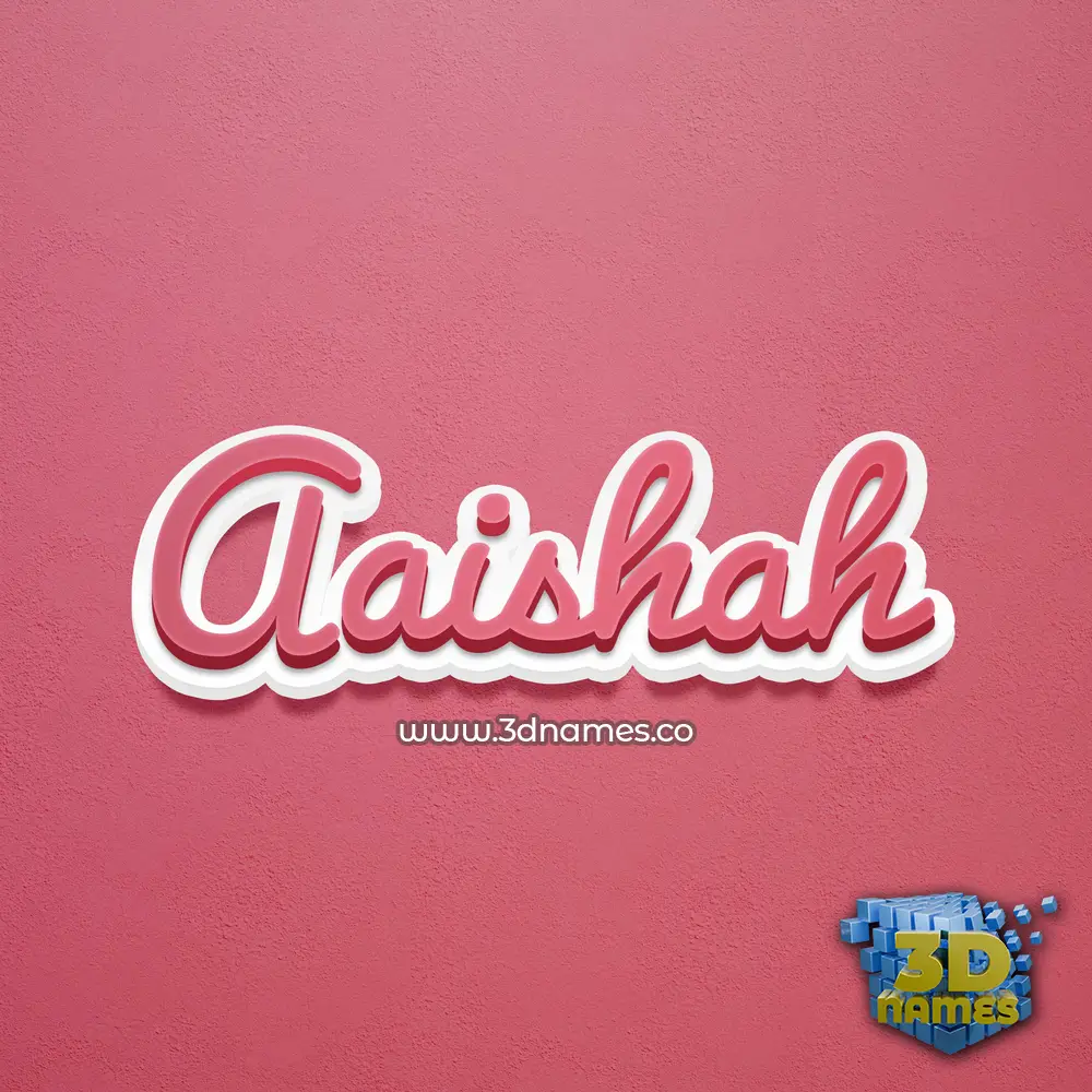 aaishah in Red Scribble style - 3D name wallpaper