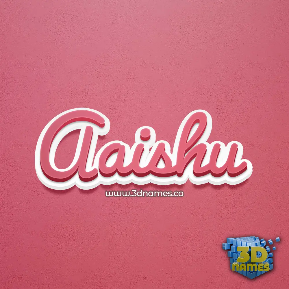 aaishu in Red Scribble style - 3D name wallpaper