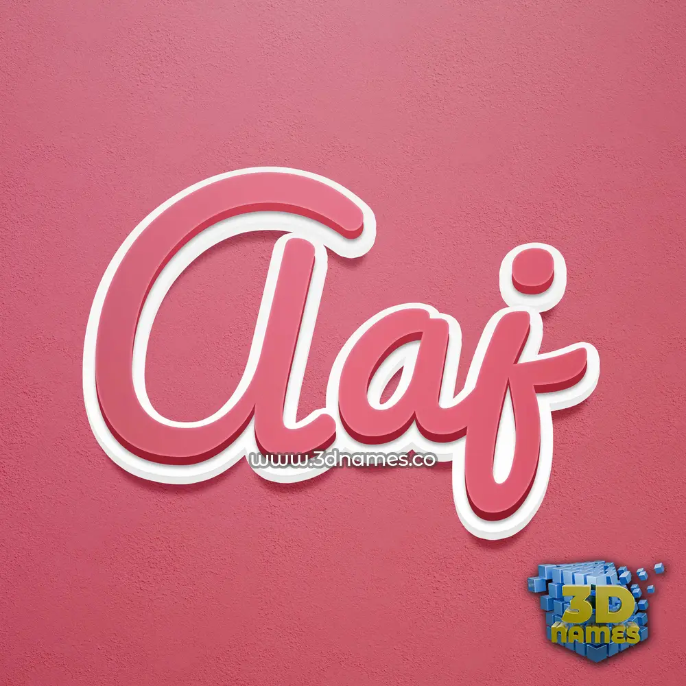 aaj in Red Scribble style - 3D name wallpaper