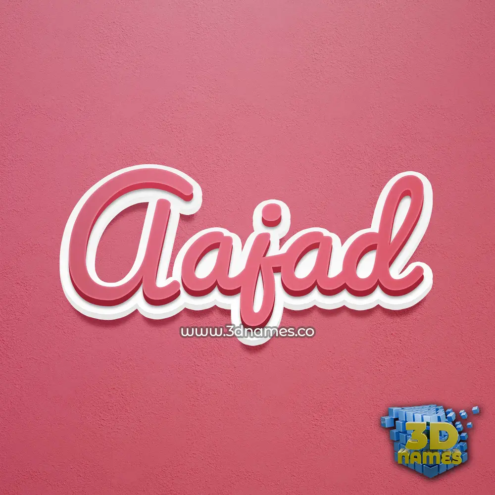 aajad in Red Scribble style - 3D name wallpaper