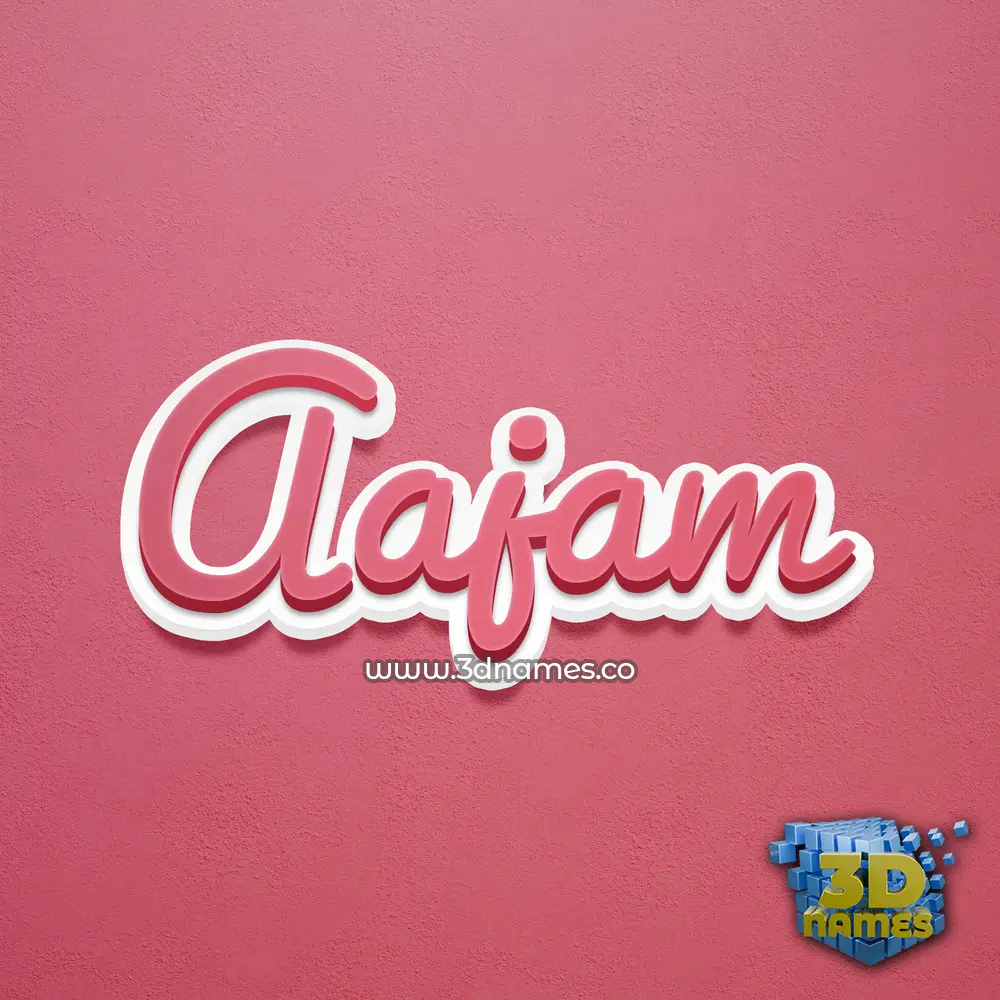 aajam in Red Scribble style - 3D name wallpaper