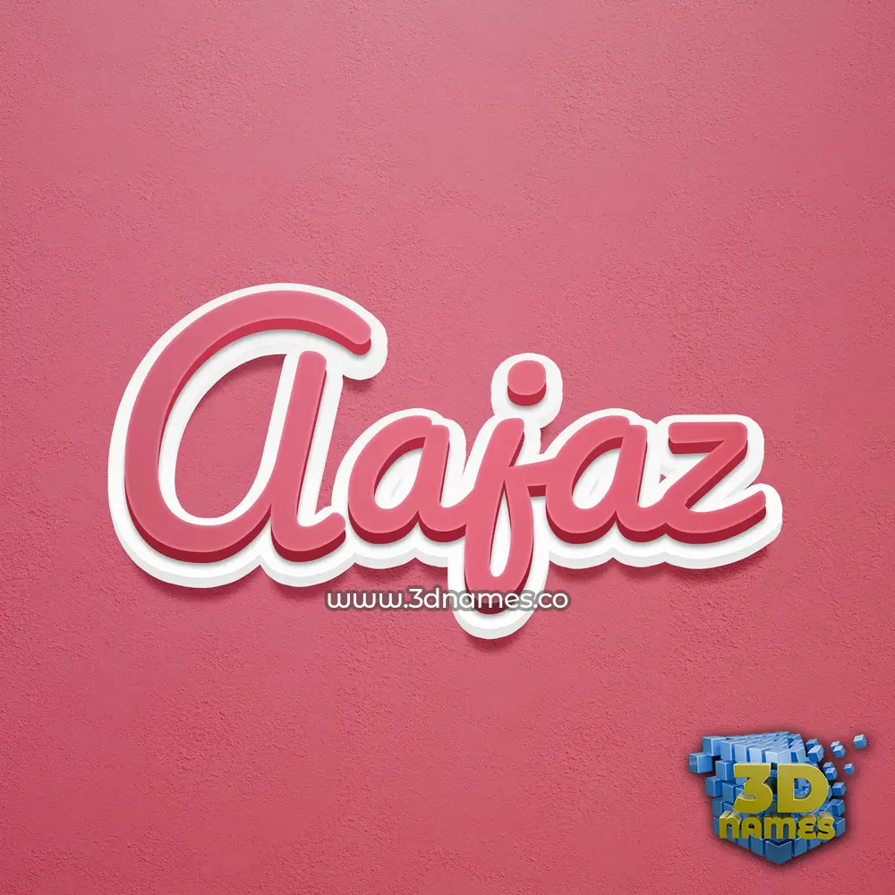 aajaz in Red Scribble style - 3D name wallpaper