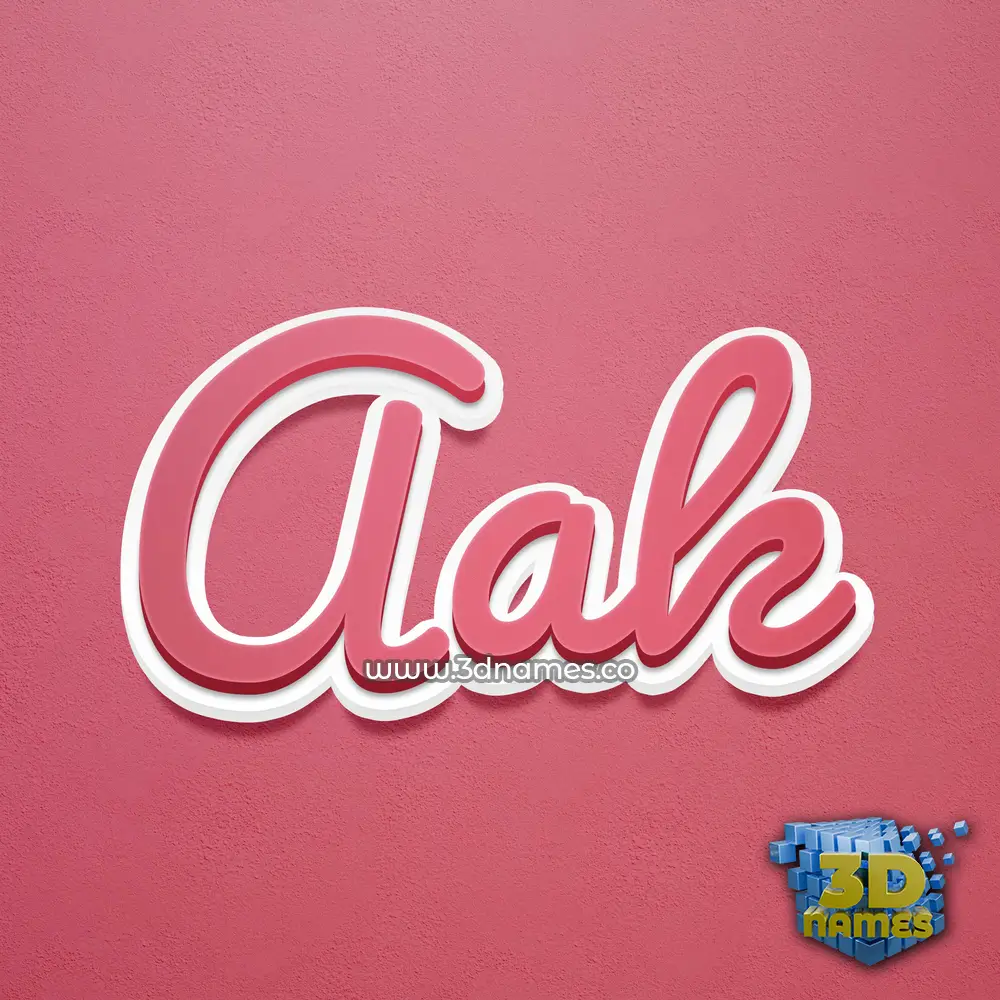 aak in Red Scribble style - 3D name wallpaper