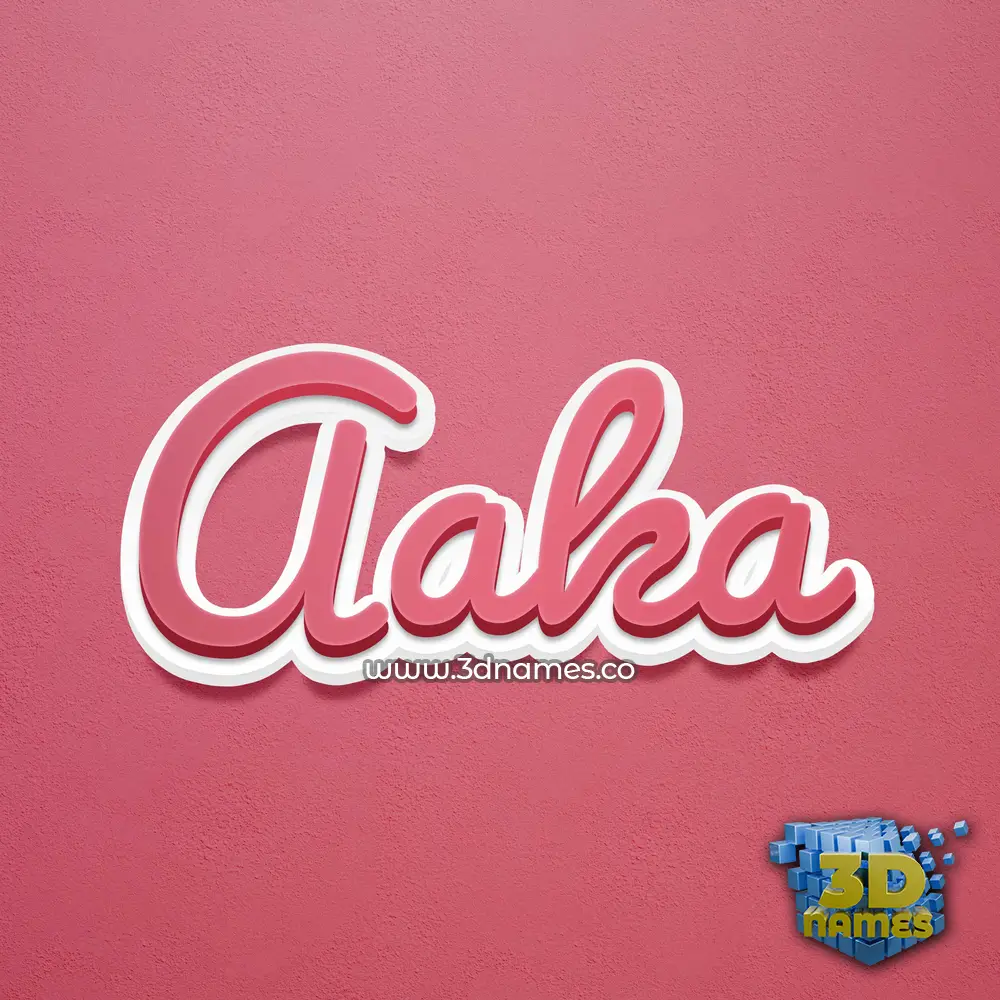aaka in Red Scribble style - 3D name wallpaper