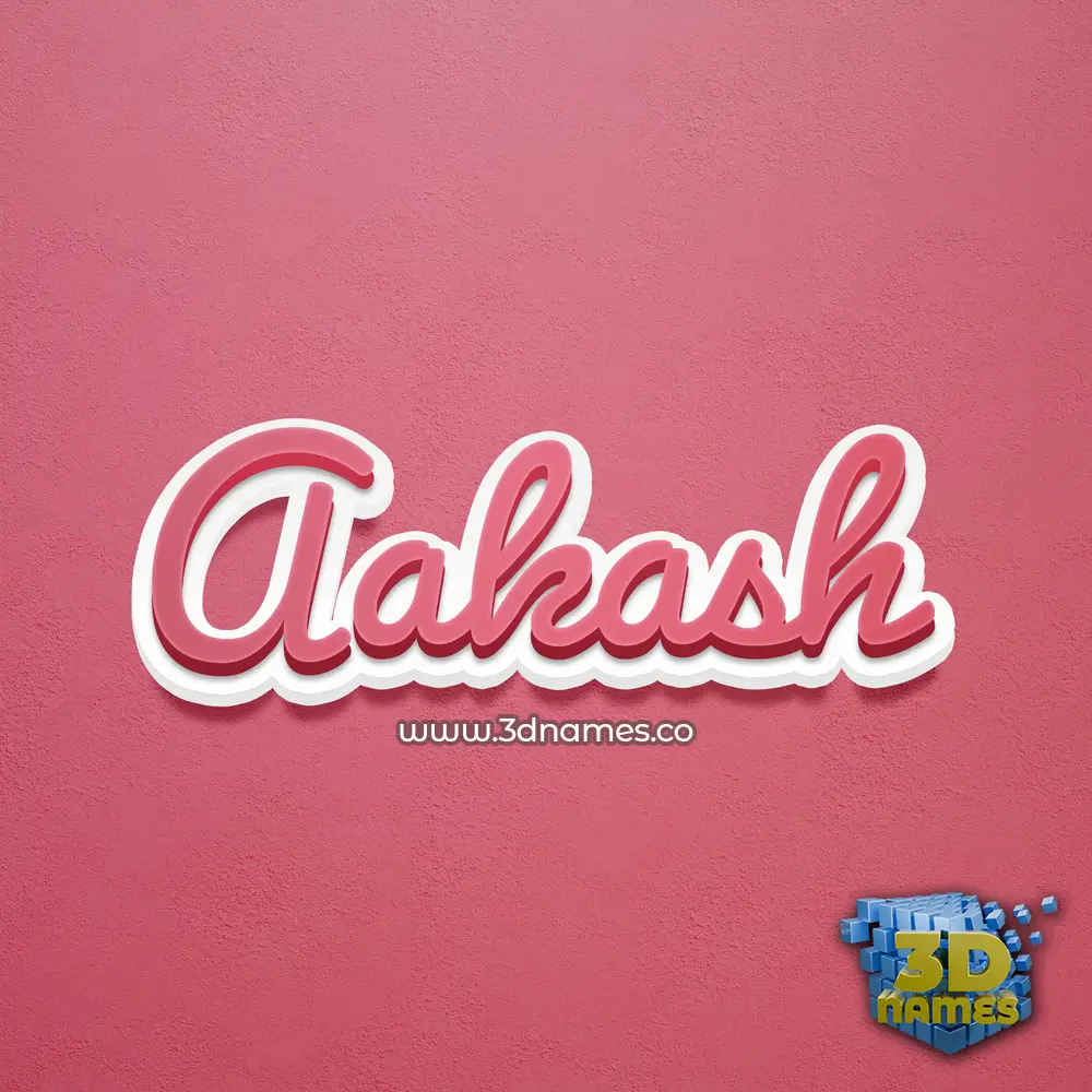 aakash in Red Scribble style - 3D name wallpaper