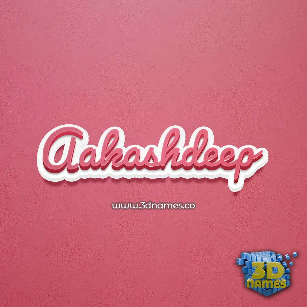 aakashdeep in Red Scribble style - 3D name wallpaper