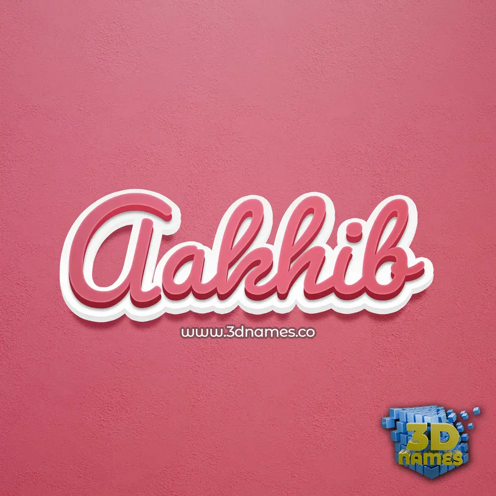 aakhib in Red Scribble style - 3D name wallpaper