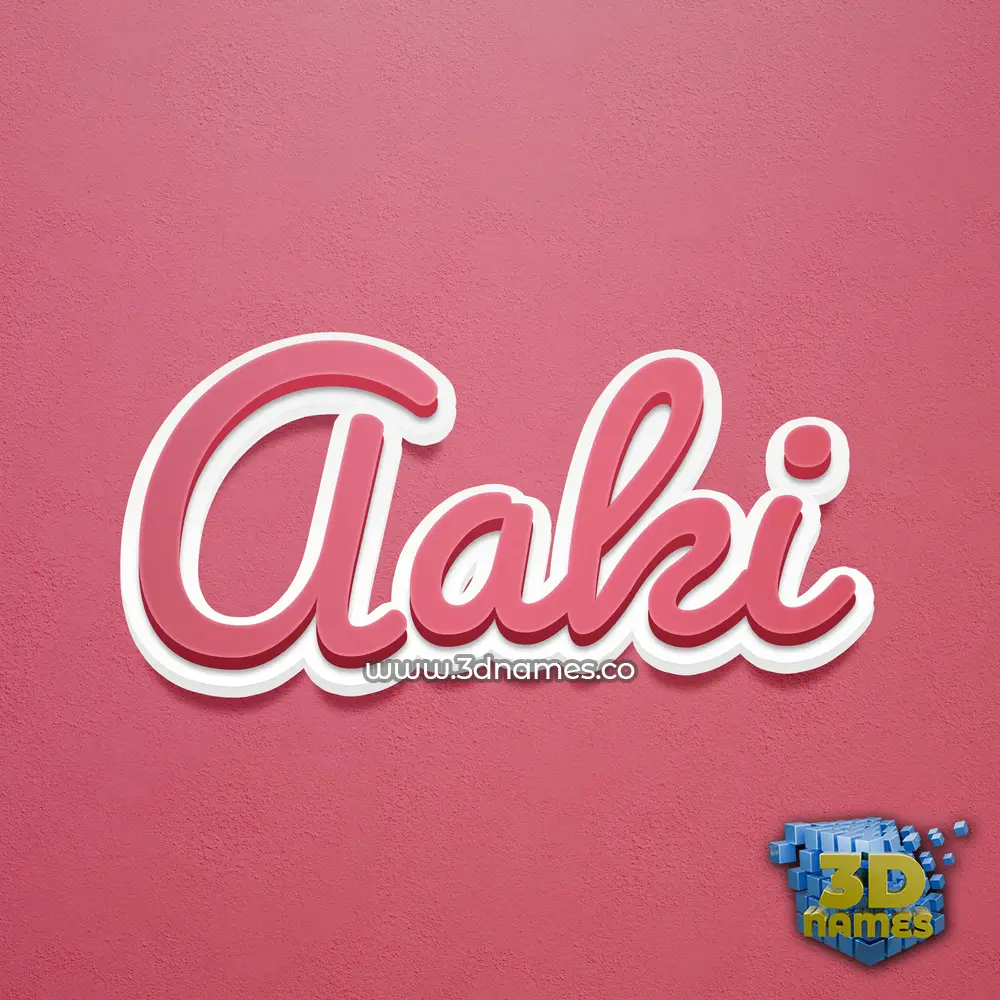aaki in Red Scribble style - 3D name wallpaper