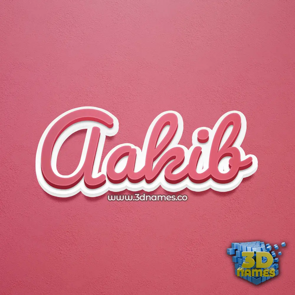 aakib in Red Scribble style - 3D name wallpaper