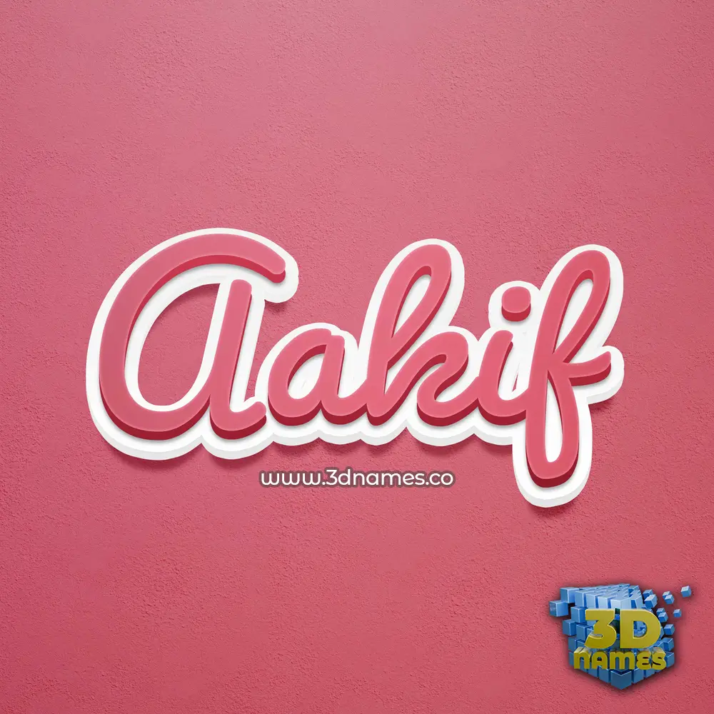 aakif in Red Scribble style - 3D name wallpaper