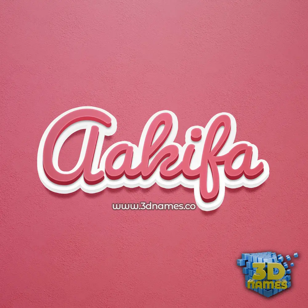 aakifa in Red Scribble style - 3D name wallpaper