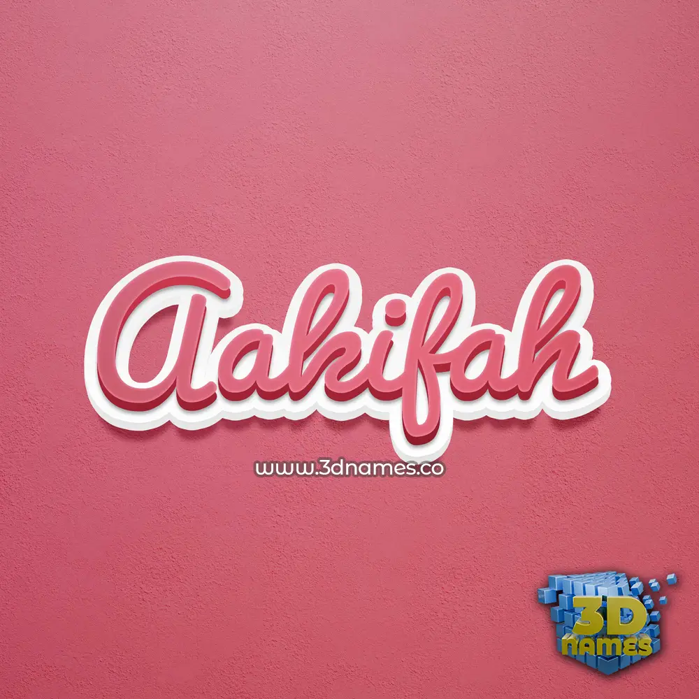 aakifah in Red Scribble style - 3D name wallpaper