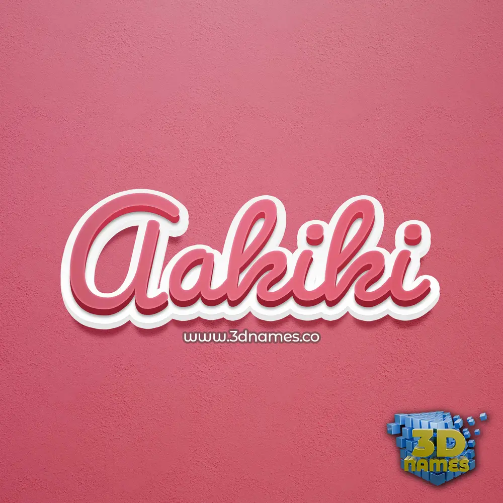 aakiki in Red Scribble style - 3D name wallpaper