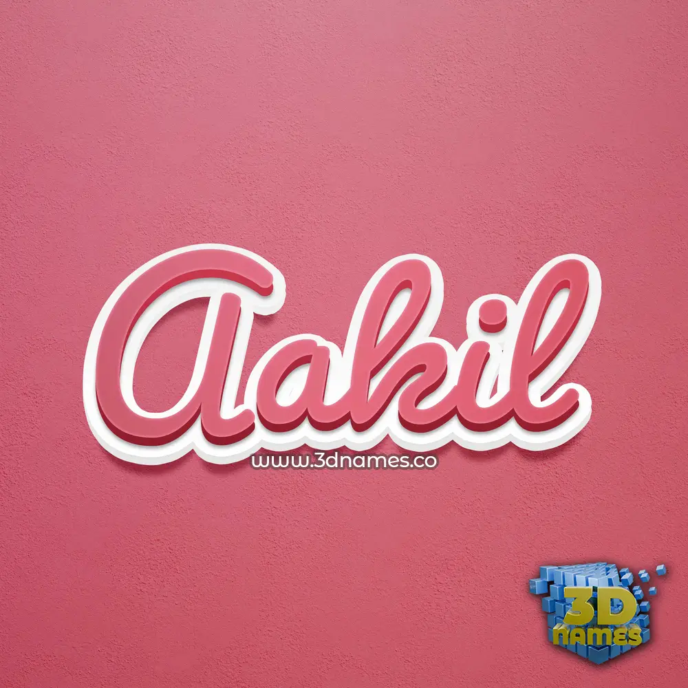 aakil in Red Scribble style - 3D name wallpaper