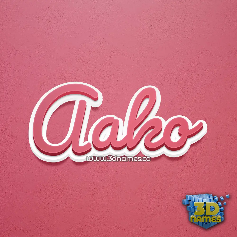 aako in Red Scribble style - 3D name wallpaper