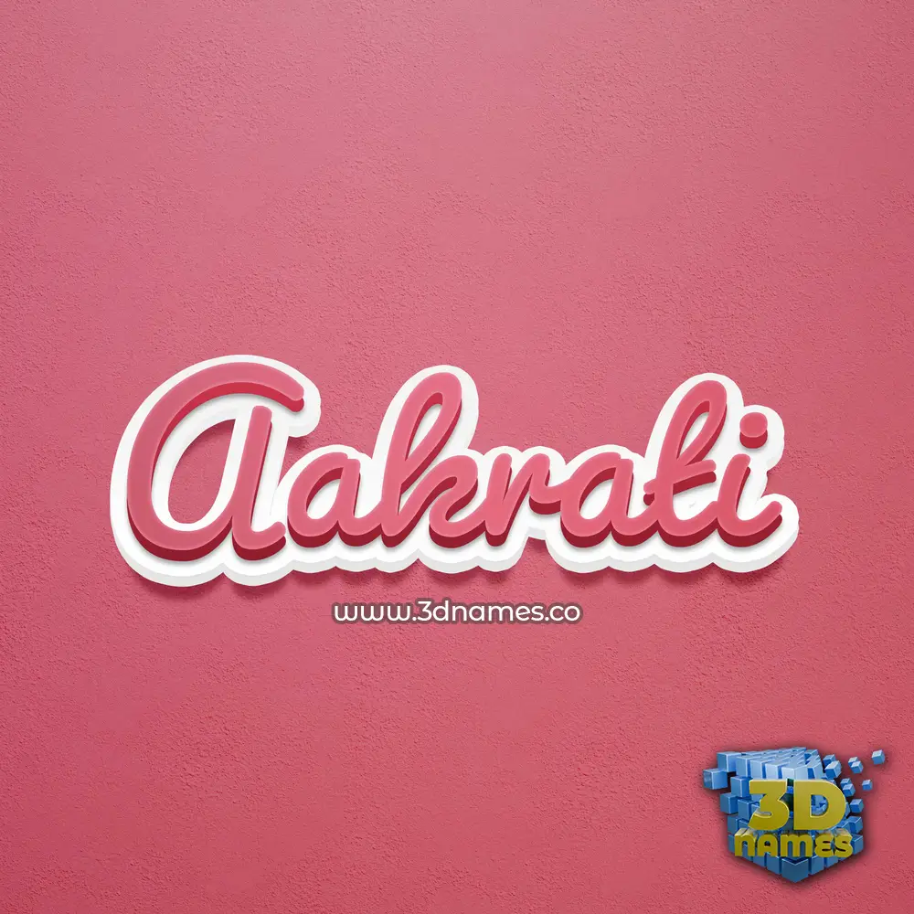 aakrati in Red Scribble style - 3D name wallpaper