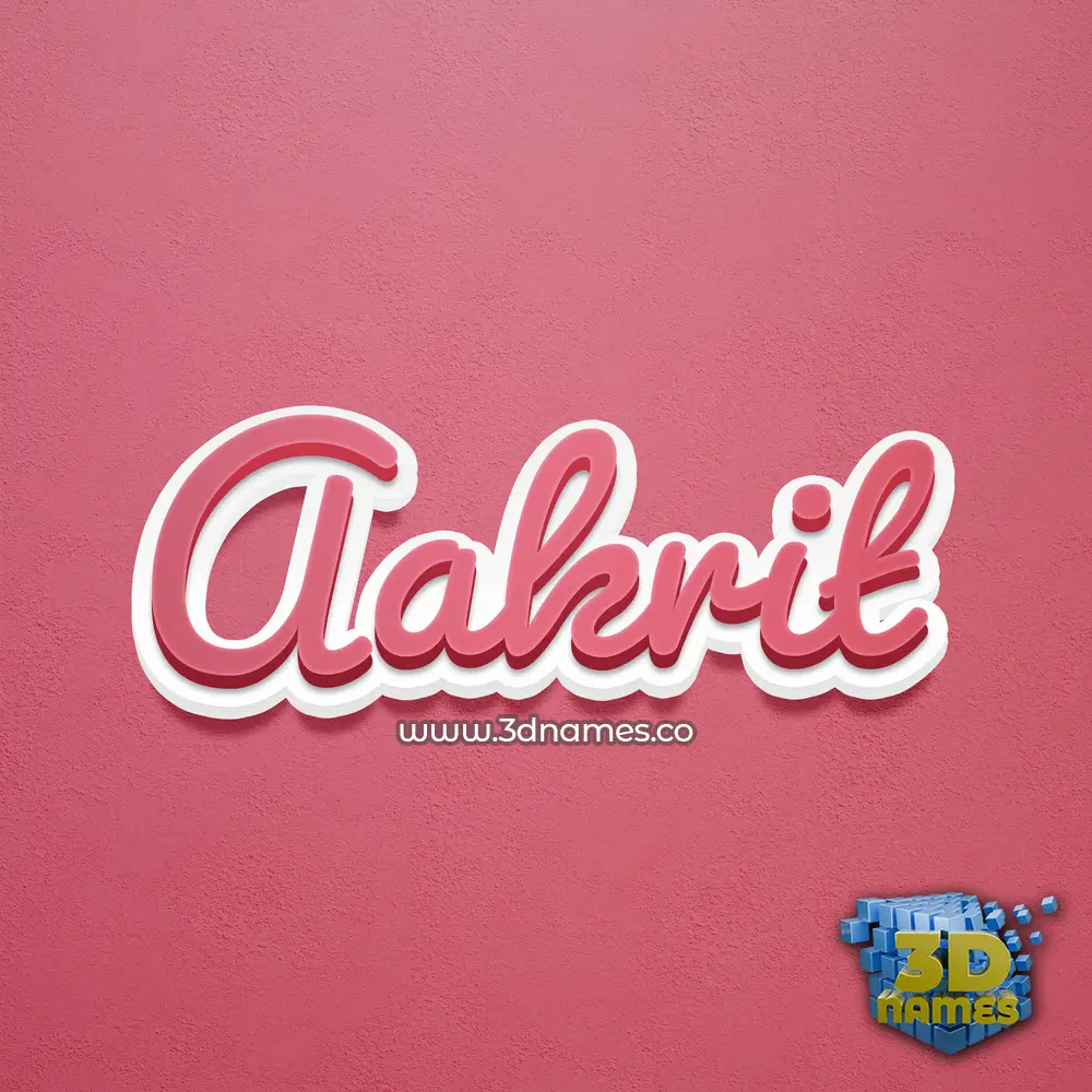 aakrit in Red Scribble style - 3D name wallpaper