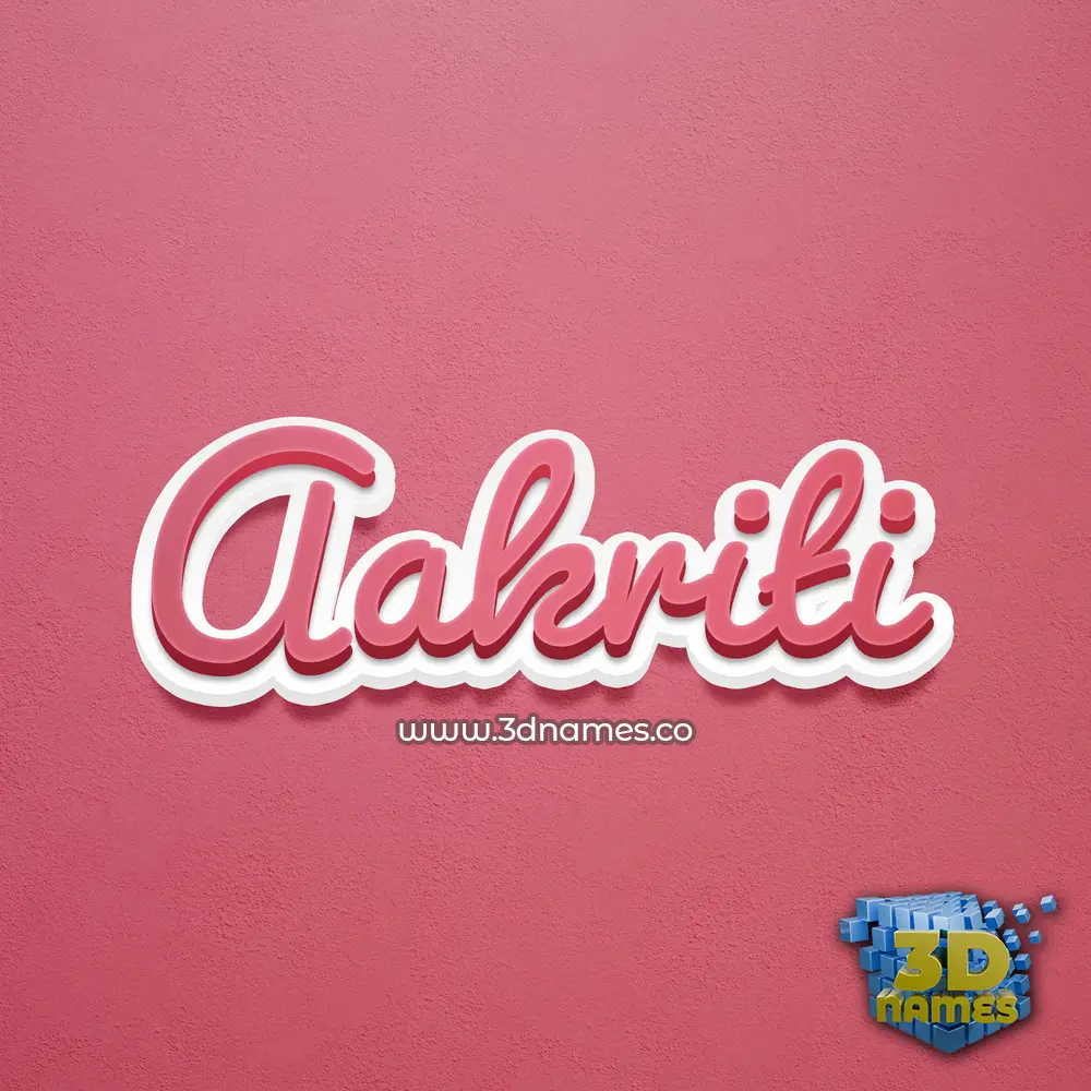 aakriti in Red Scribble style - 3D name wallpaper