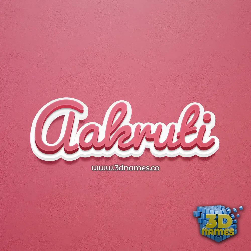 aakruti in Red Scribble style - 3D name wallpaper