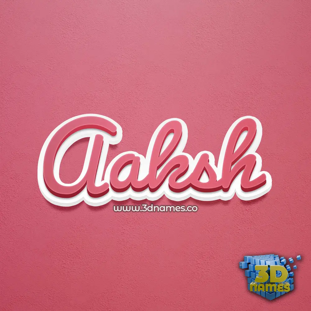 aaksh in Red Scribble style - 3D name wallpaper