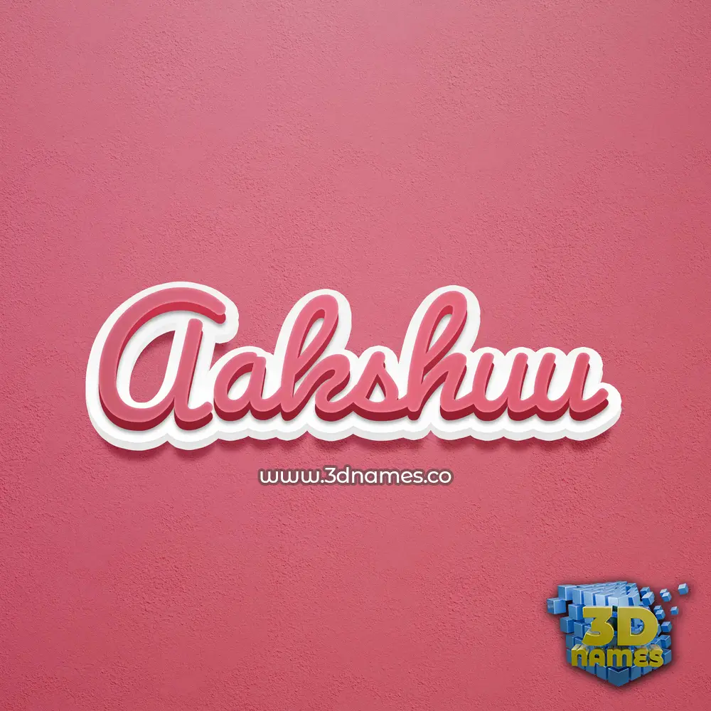 aakshuu in Red Scribble style - 3D name wallpaper
