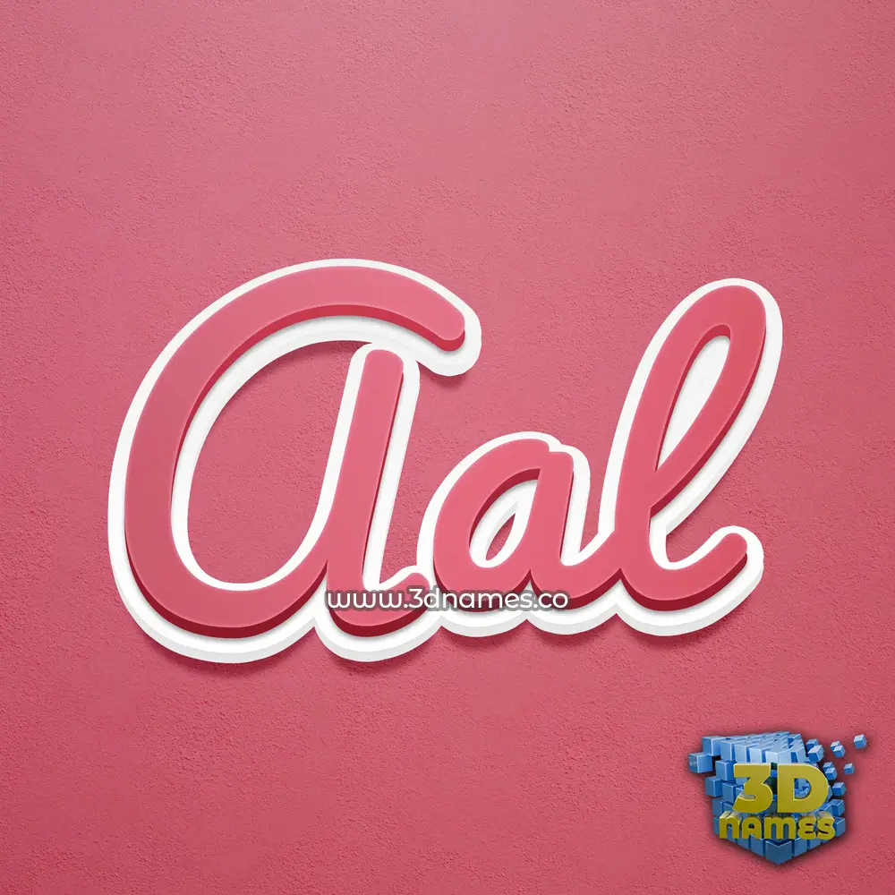 aal in Red Scribble style - 3D name wallpaper