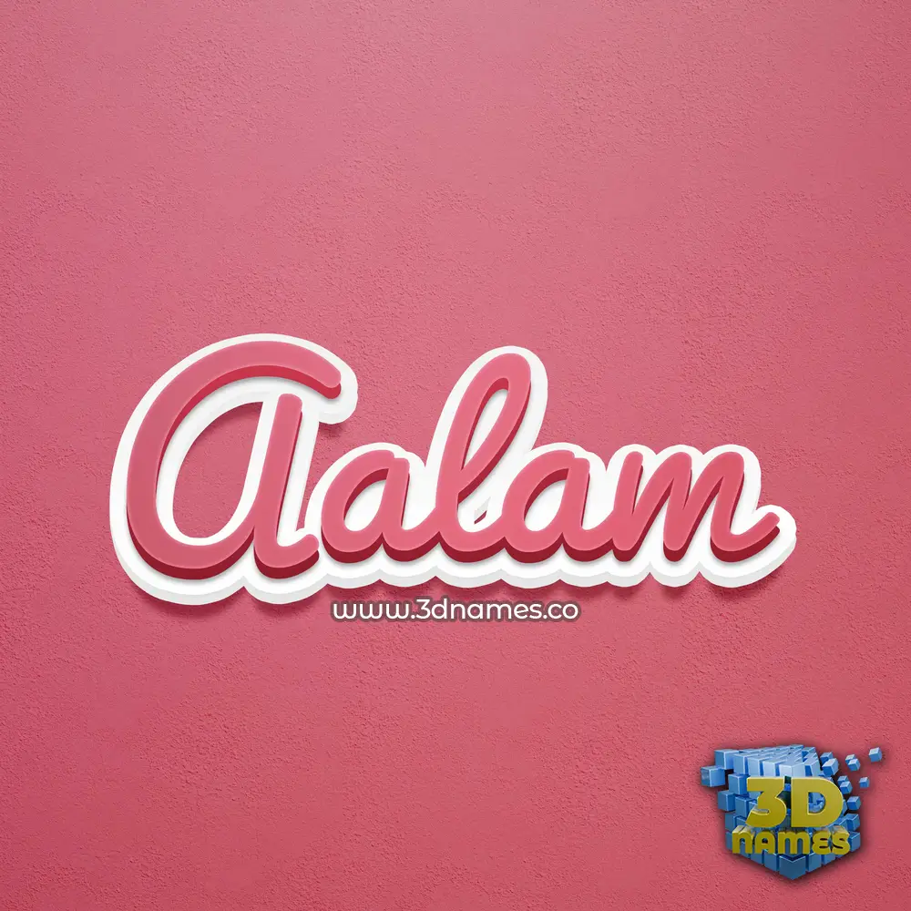 aalam in Red Scribble style - 3D name wallpaper
