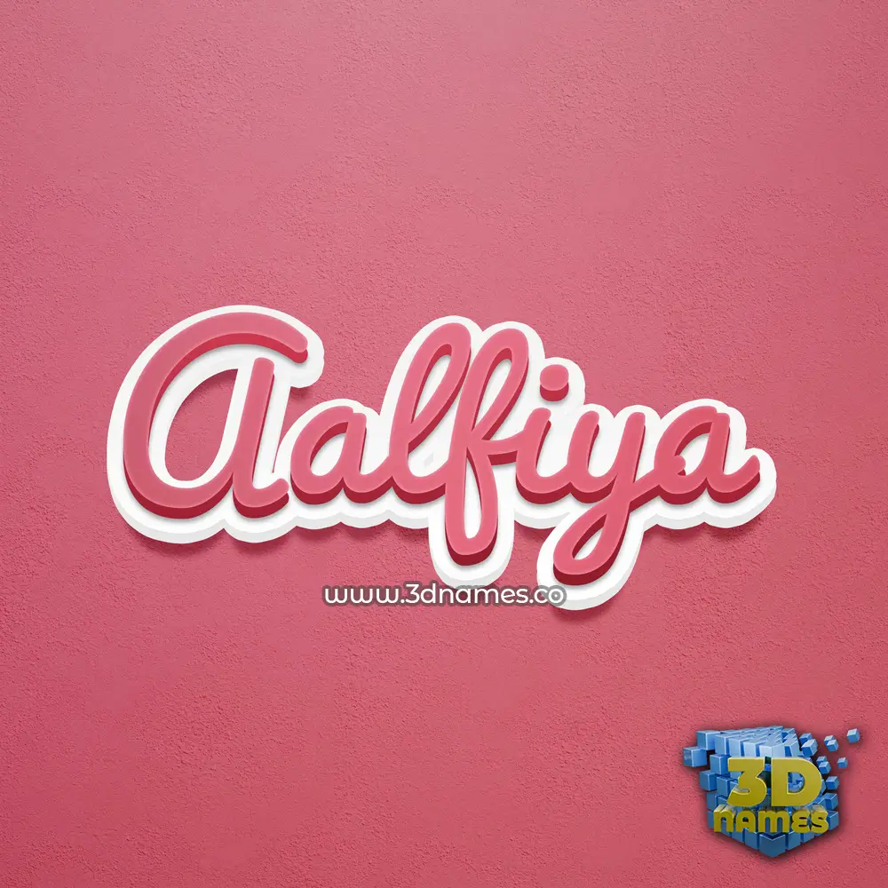 aalfiya in Red Scribble style - 3D name wallpaper