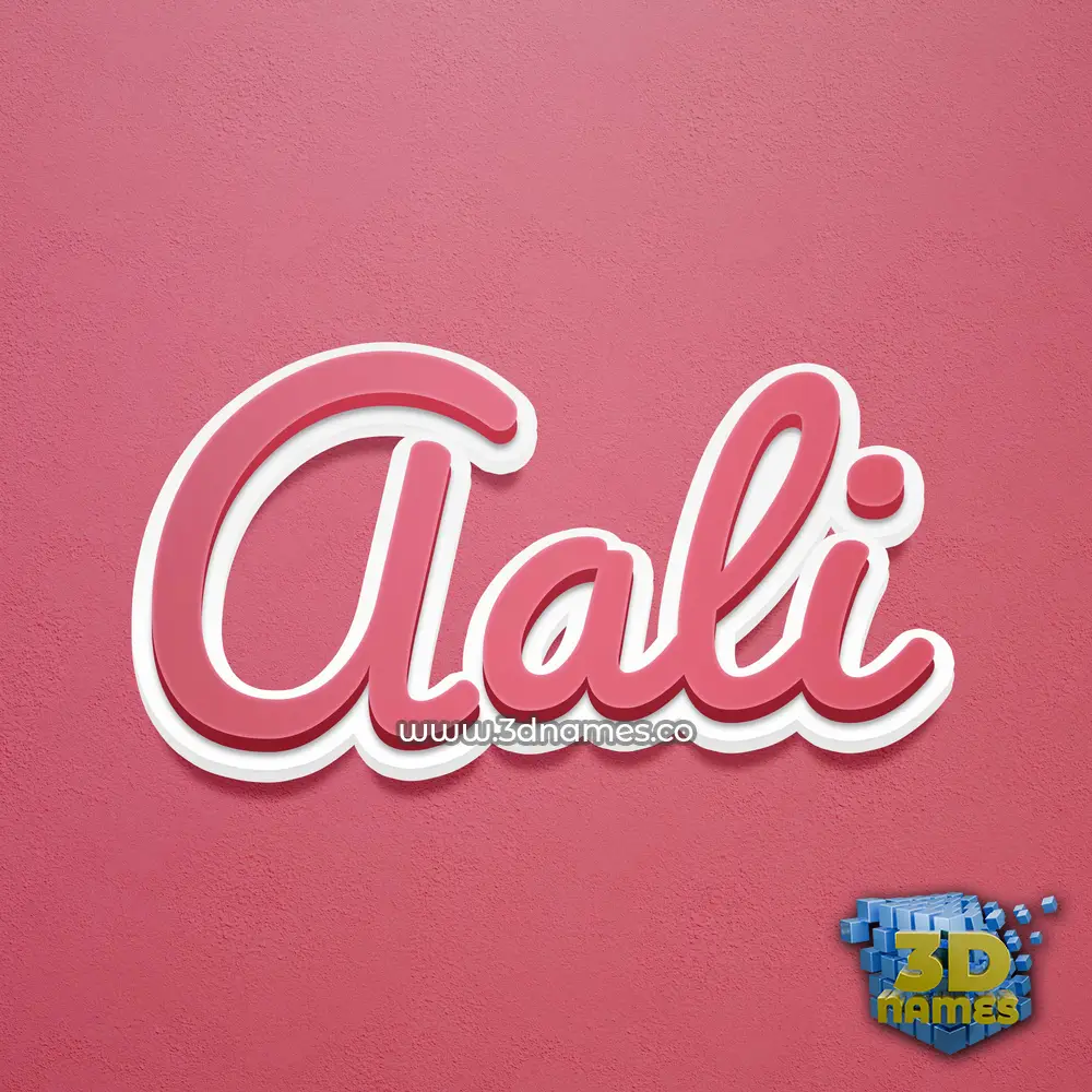 aali in Red Scribble style - 3D name wallpaper