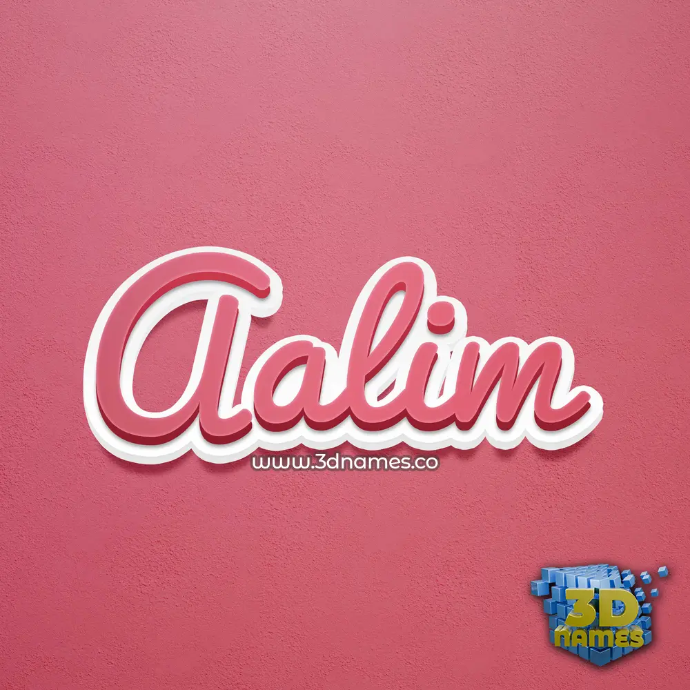 aalim in Red Scribble style - 3D name wallpaper