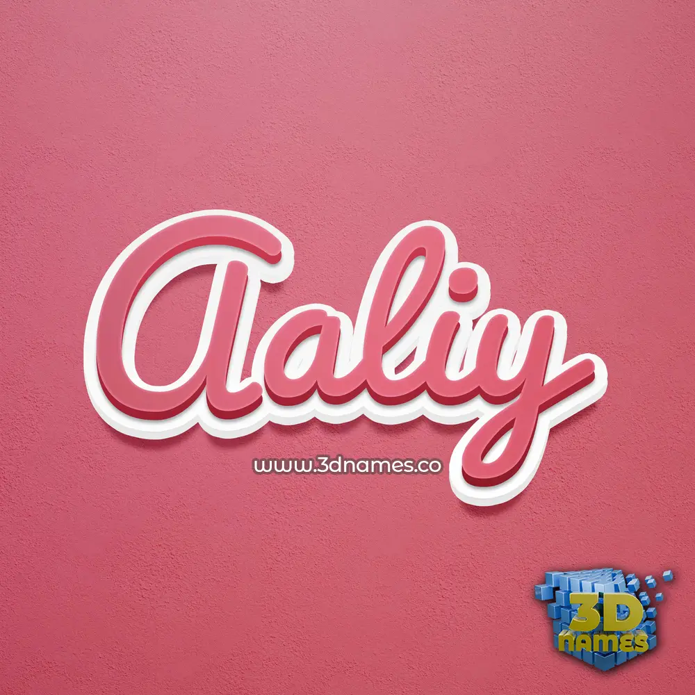 aaliy in Red Scribble style - 3D name wallpaper