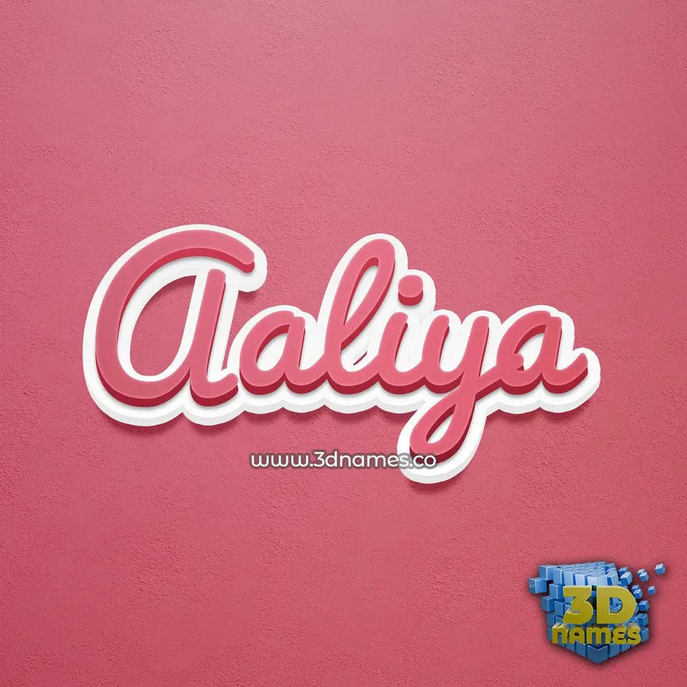 aaliya in Red Scribble style - 3D name wallpaper