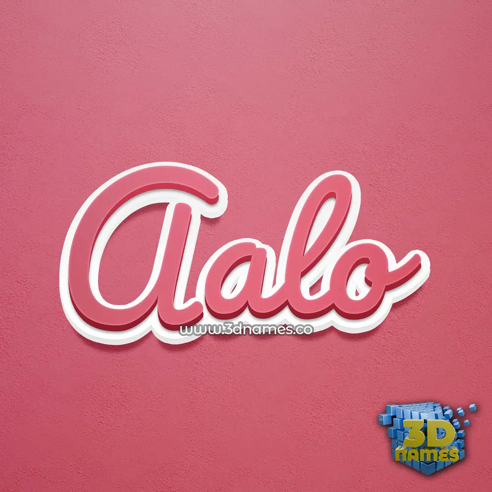 aalo in Red Scribble style - 3D name wallpaper