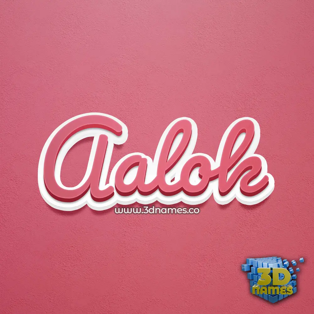 aalok in Red Scribble style - 3D name wallpaper