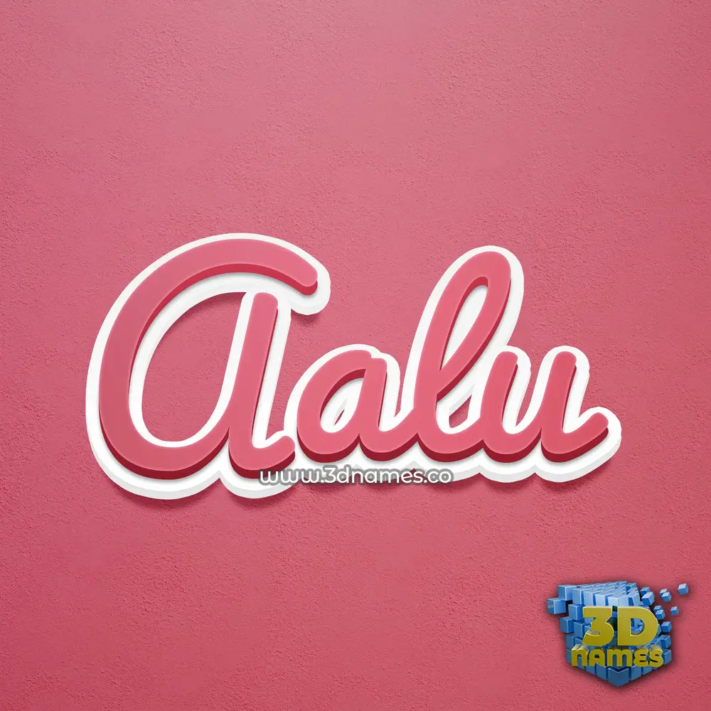 aalu in Red Scribble style - 3D name wallpaper