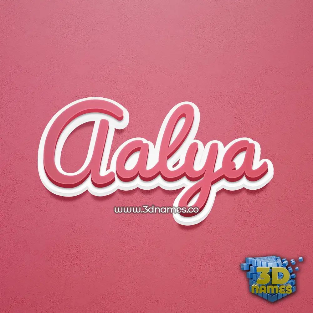 aalya in Red Scribble style - 3D name wallpaper