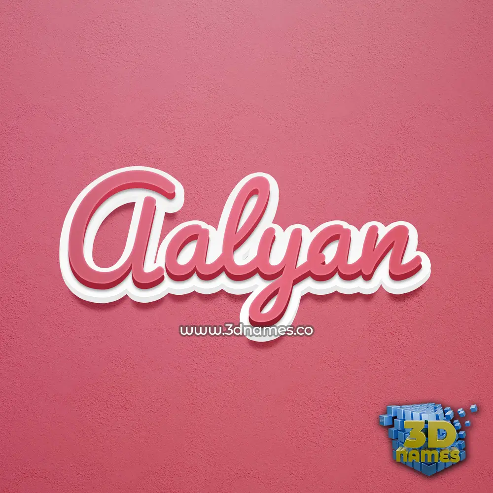 aalyan in Red Scribble style - 3D name wallpaper