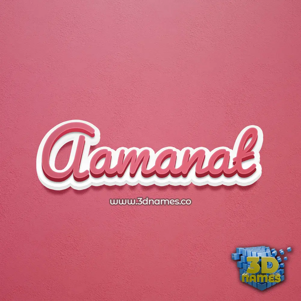 aamanat in Red Scribble style - 3D name wallpaper
