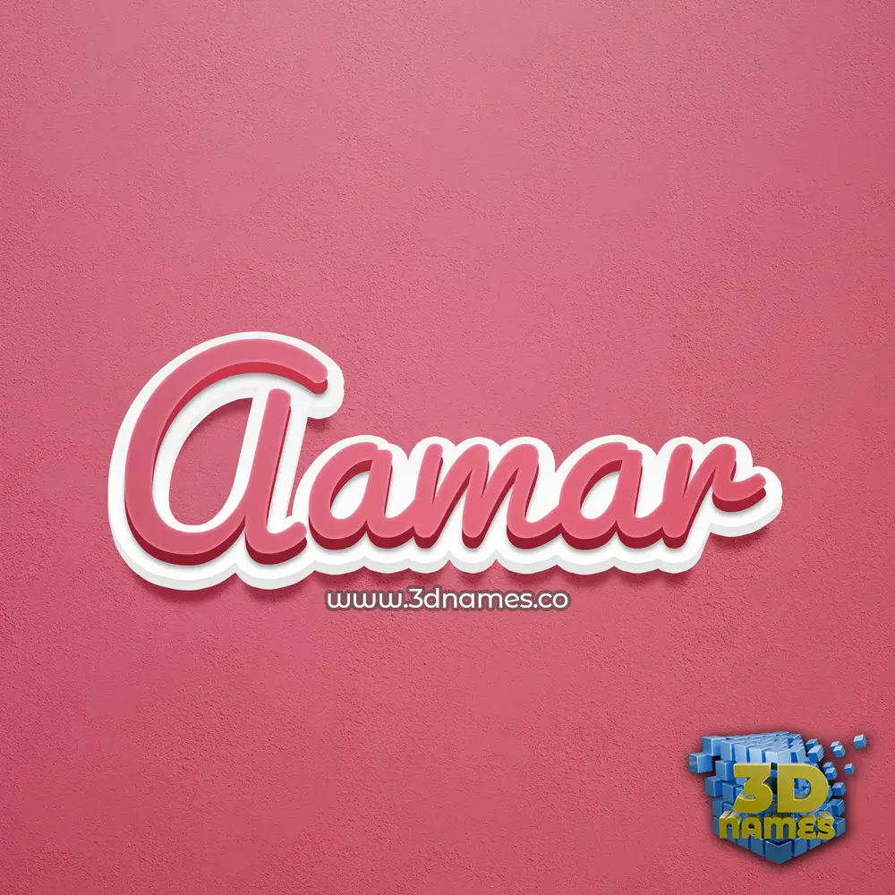 aamar in Red Scribble style - 3D name wallpaper