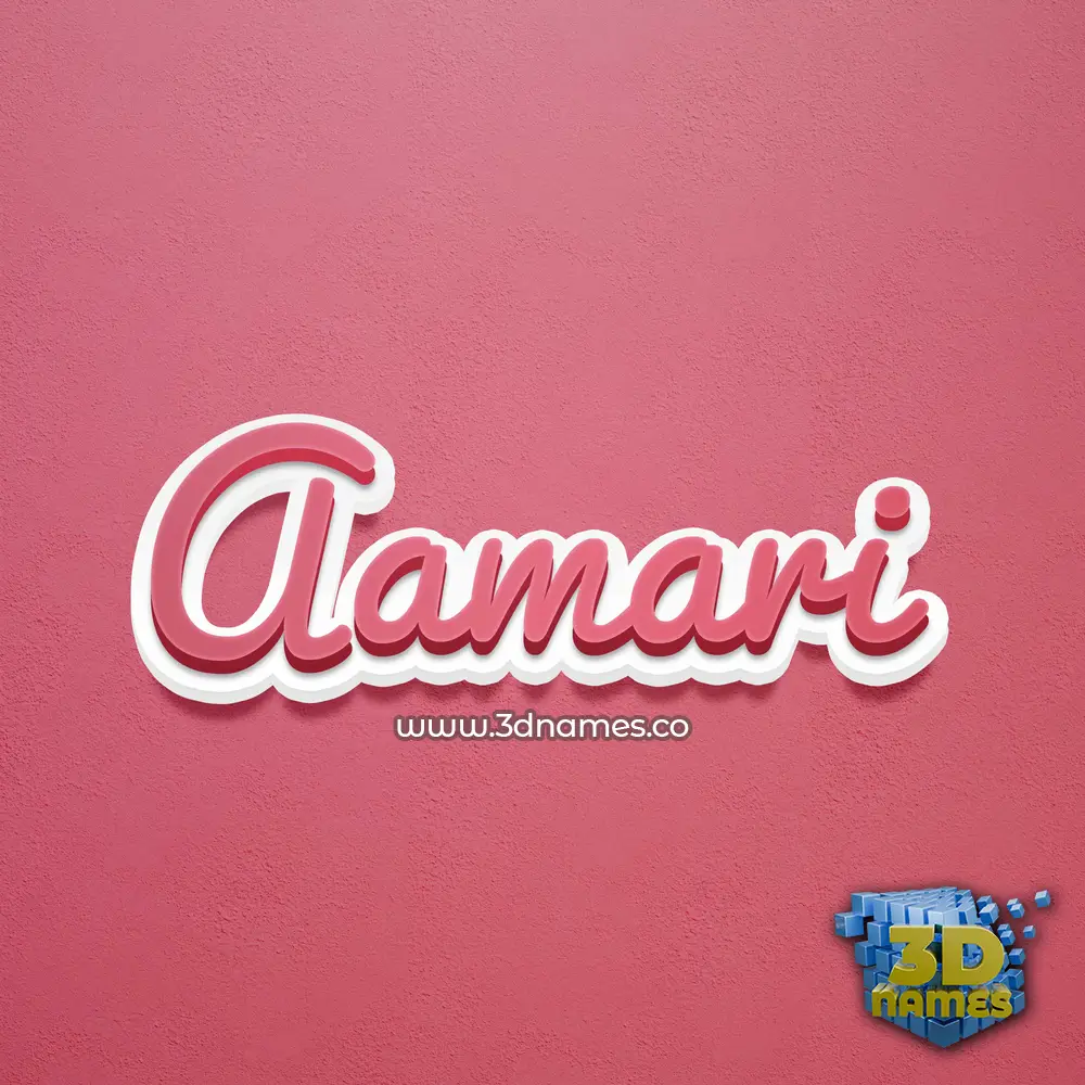 aamari in Red Scribble style - 3D name wallpaper