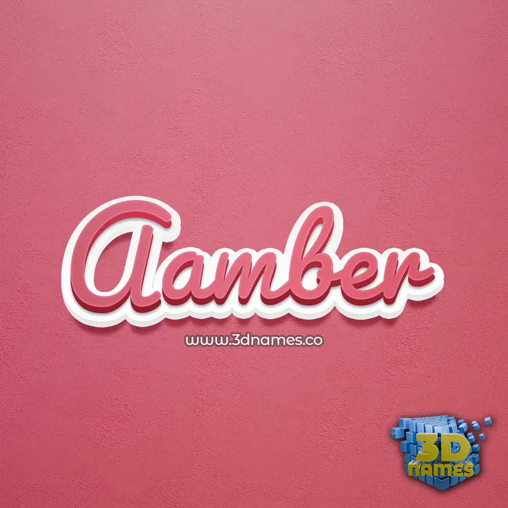 aamber in Red Scribble style - 3D name wallpaper