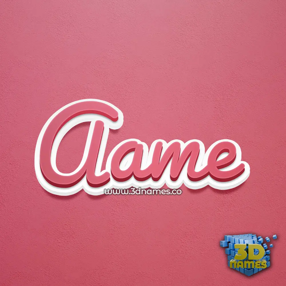 aame in Red Scribble style - 3D name wallpaper