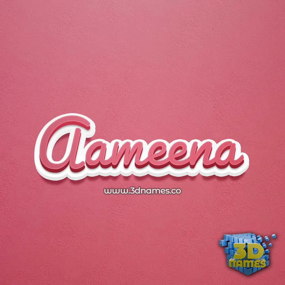 aameena in Red Scribble style - 3D name wallpaper