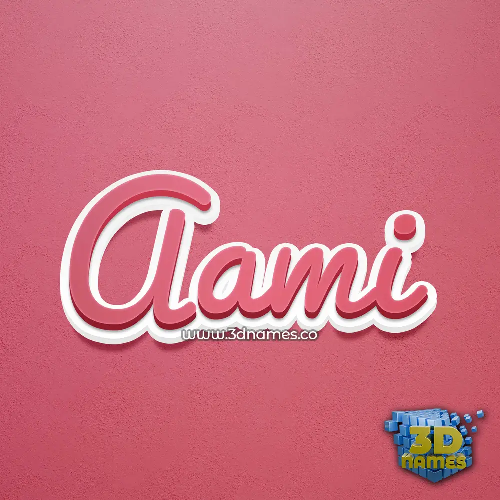 aami in Red Scribble style - 3D name wallpaper