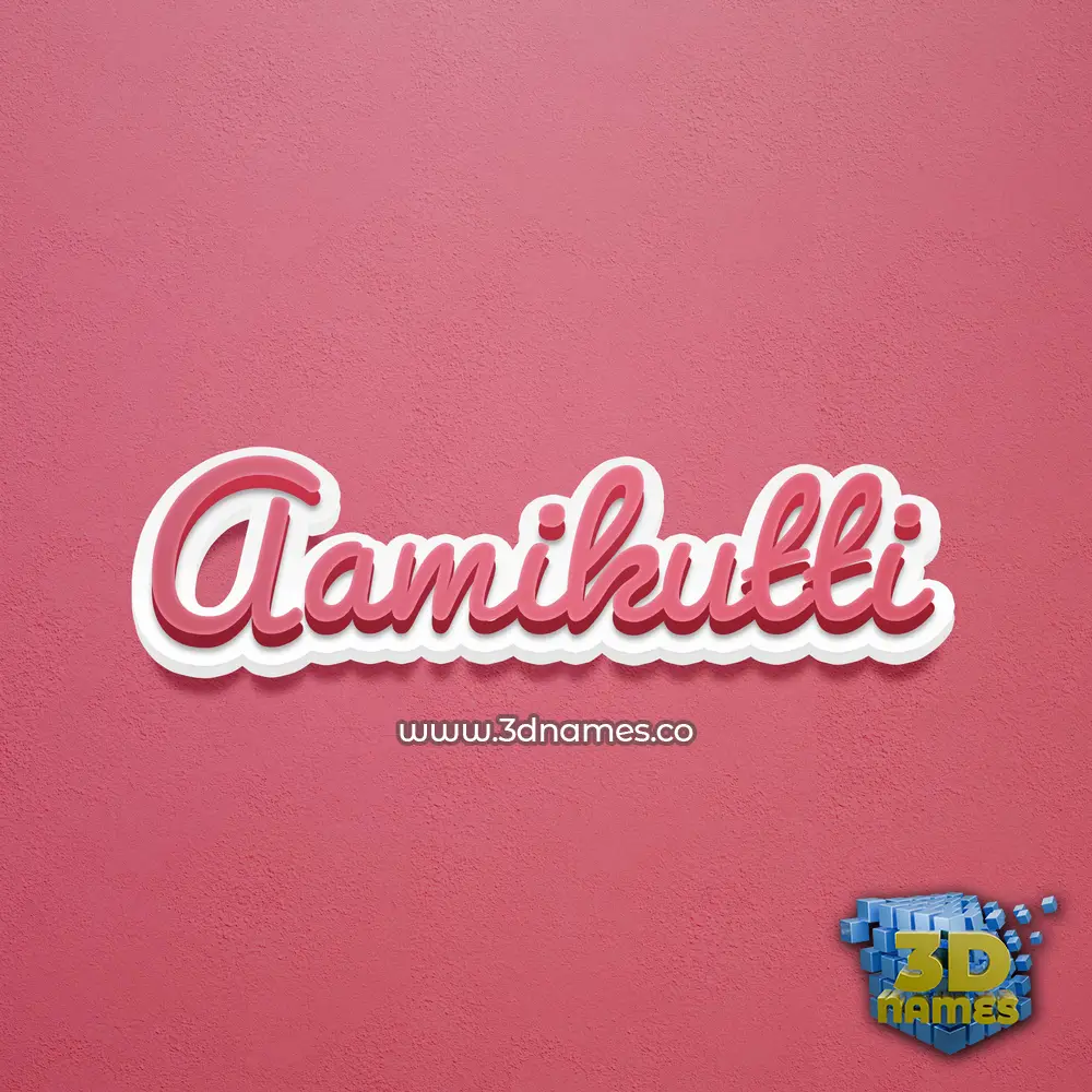 aamikutti in Red Scribble style - 3D name wallpaper