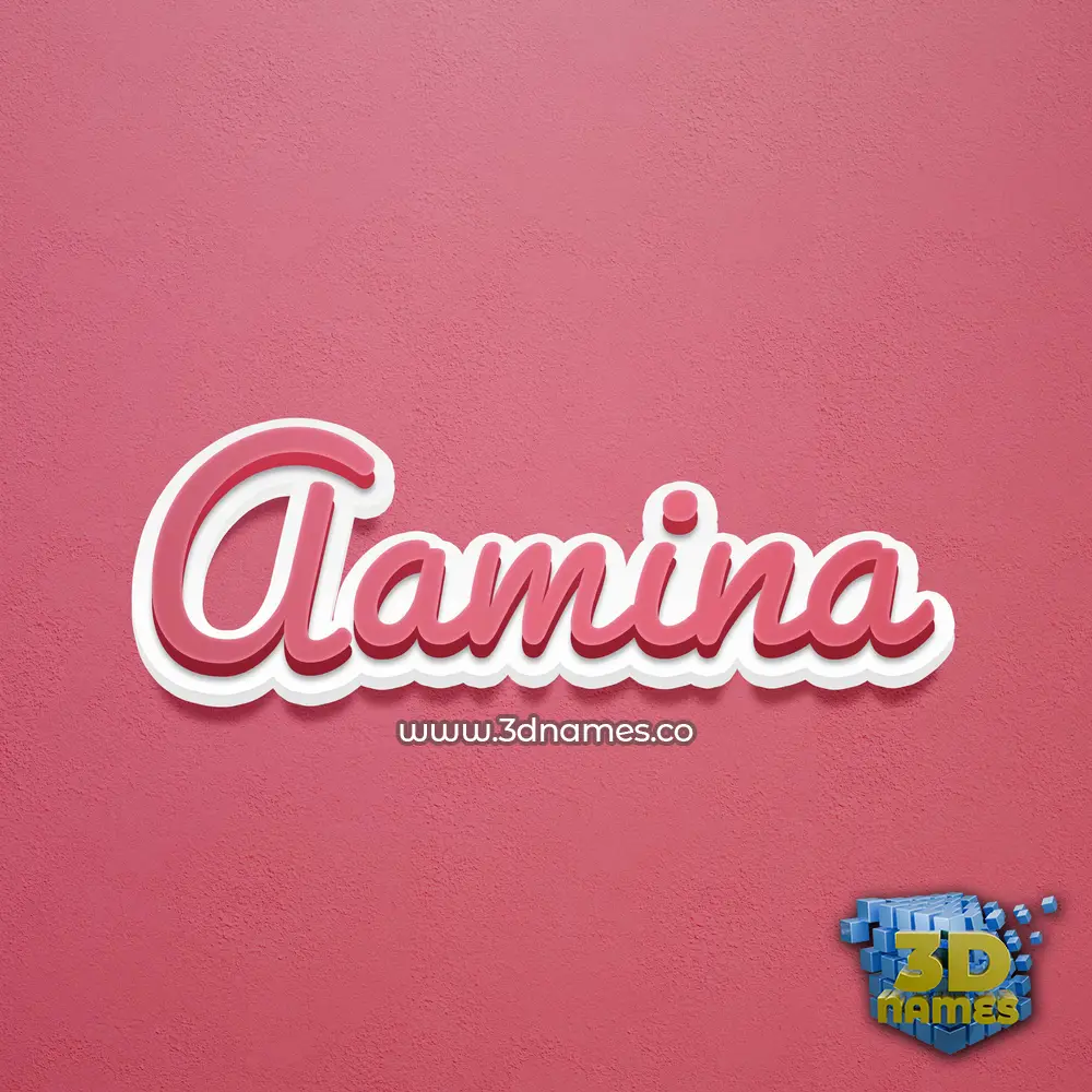 aamina in Red Scribble style - 3D name wallpaper