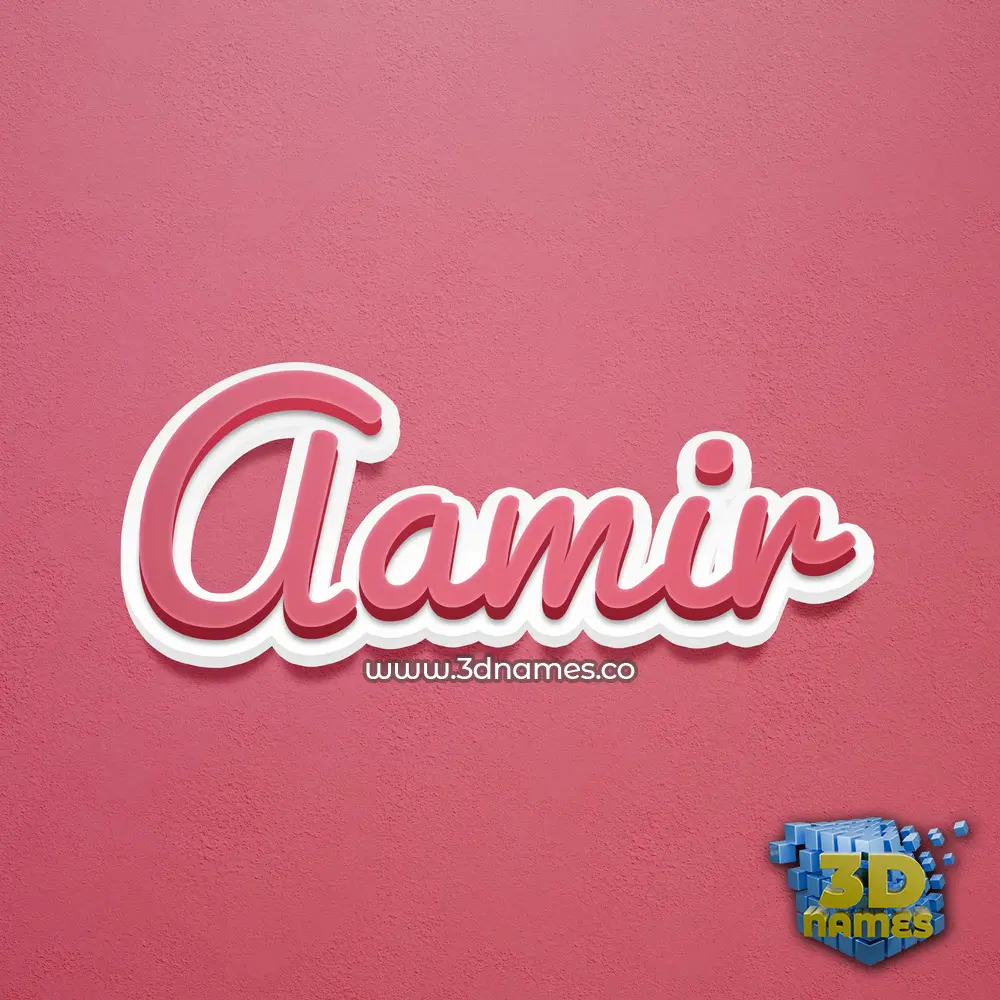 aamir in Red Scribble style - 3D name wallpaper