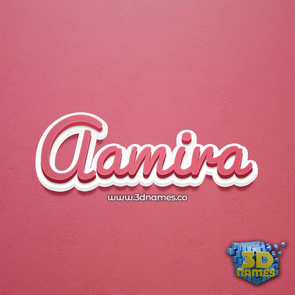 aamira in Red Scribble style - 3D name wallpaper