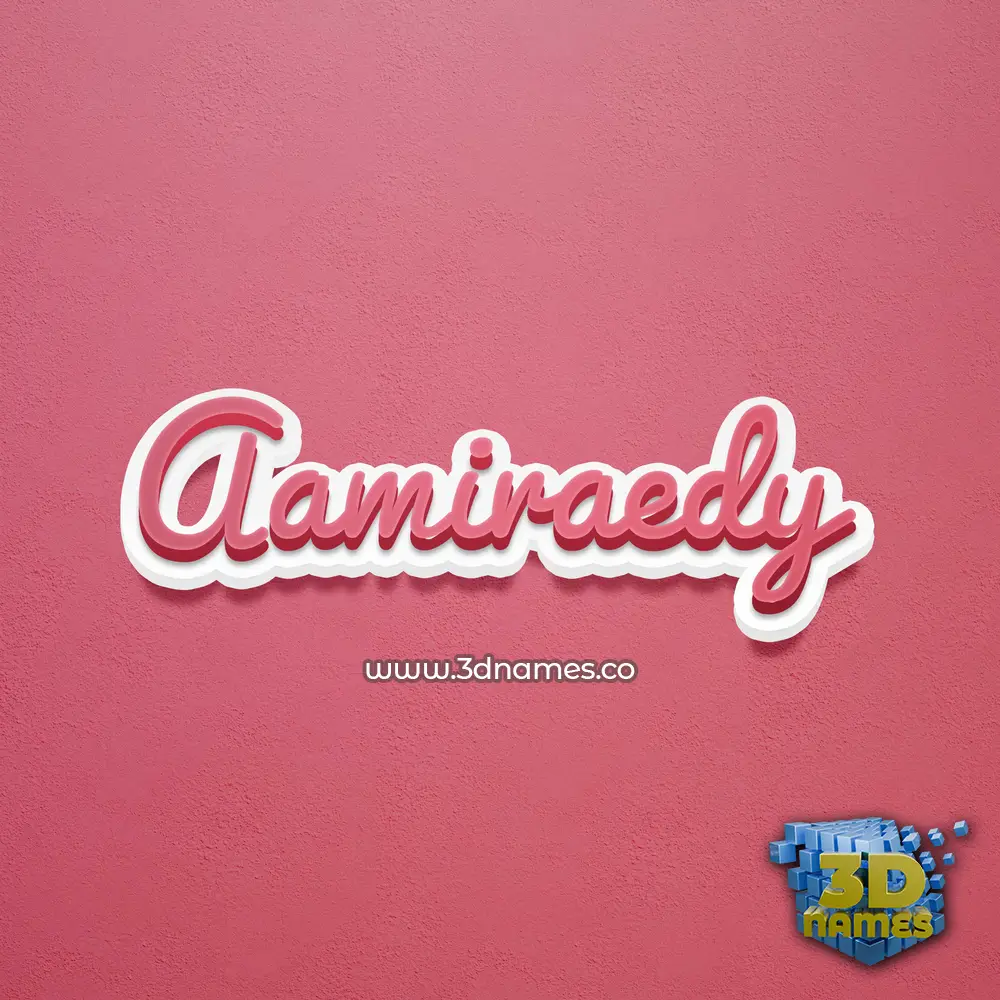 aamiraedy in Red Scribble style - 3D name wallpaper